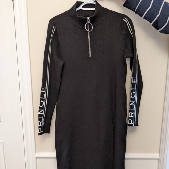 Pringle of scotland x H&M women's black long sleeve dress in size large - Picture 1 of 14
